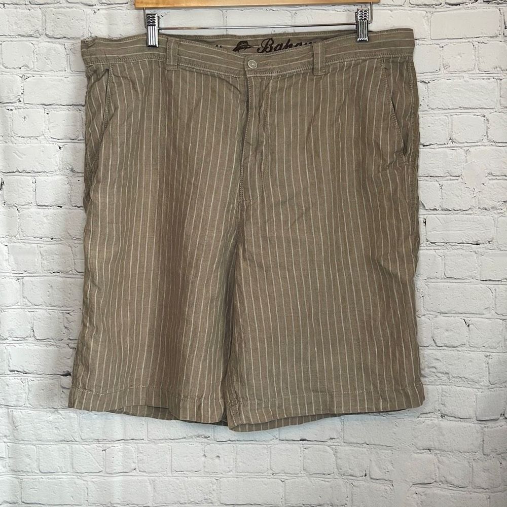 Tommy Bahama Men's Tan Cream striped Linen Shorts size 40